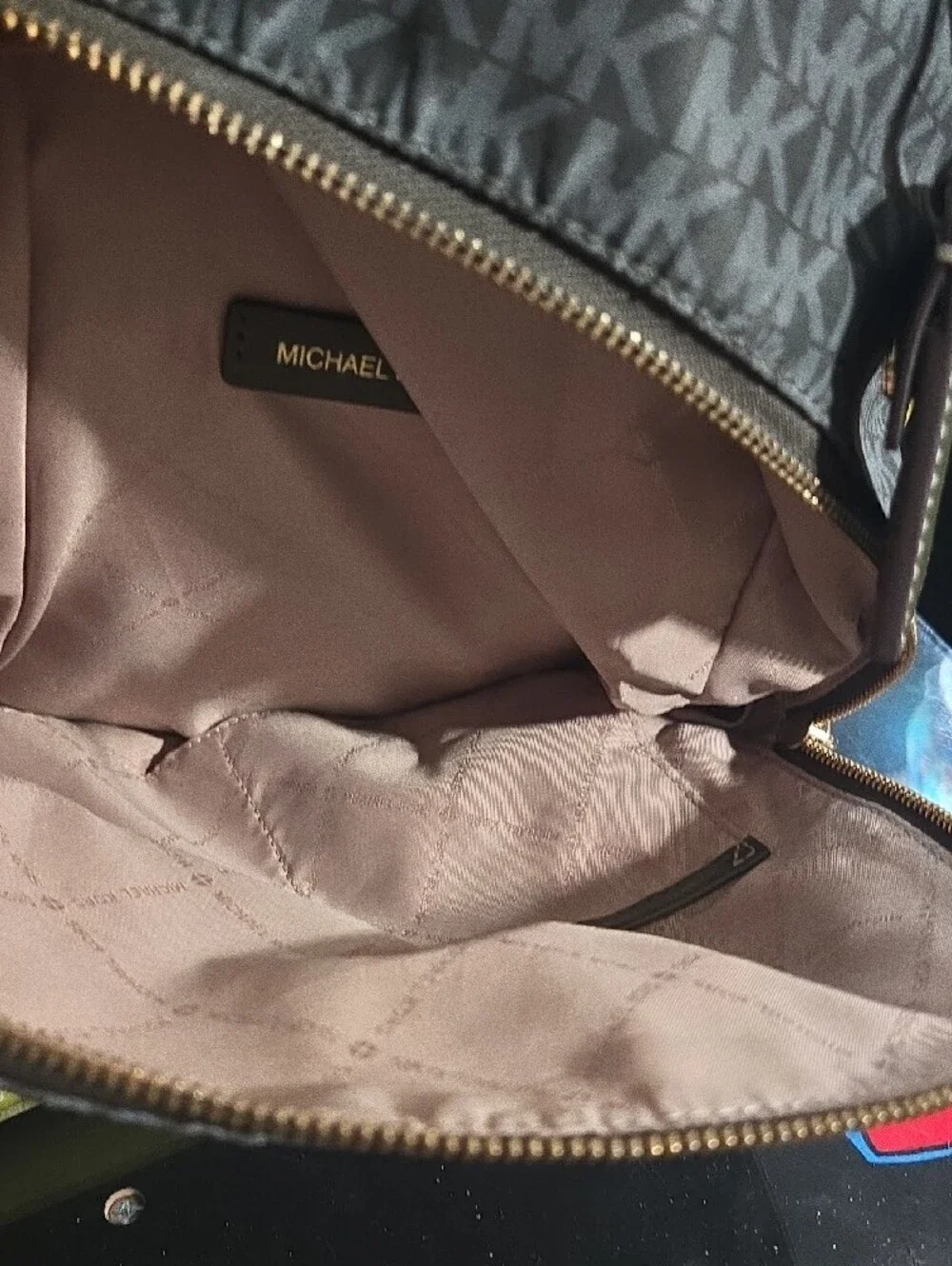 Michael Kors Green MK Logo Backpack with Gold Hardware